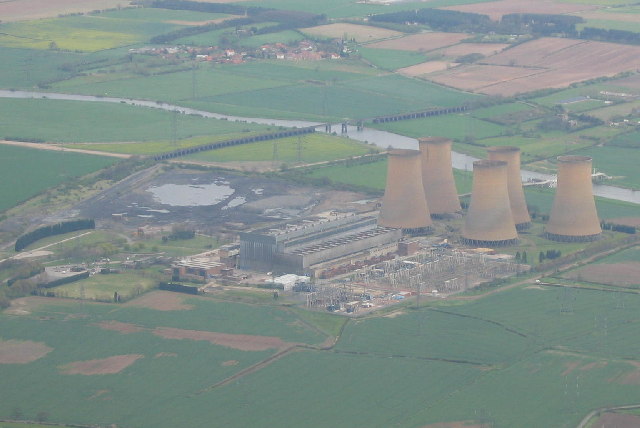 Aerial shot of power plant